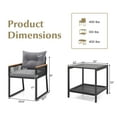 thumbnail image 3 of Gymax 3 PCS Patio Furniture Set PE Rattan Wicker Chairs w/ 2 Tier Coffee Table Soft Back, 3 of 9
