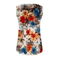 thumbnail image 5 of Usmixi Womens Tank Tops Beach Fashion Button Down Slim Fit Breathable Tunic Vest Shirts Summer Trendy Floral Print V-Neck Sleeveless Shirts Blouse Multicolor XXL, 5 of 5