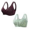 thumbnail image 1 of ameIAEA 2 Pcs Women Front Closure Bras Push Up Button Bra Full Coverage No Underwire Everyday Bra, 1 of 3