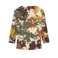 thumbnail image 4 of Abcomgle Kids Long Sleeve Shirt Girls 7-8 Crewneck Winter T-Shirts for Kids Girls Casual Basic Top for Girls Trendy Camo Graphic Girls Blouses 5-6 Years,Brown, 4 of 6