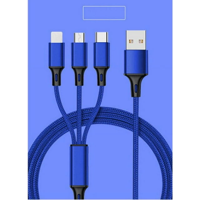 3 in-1 Multi-Function Charging Cable for ios & Android & Type-c red$Multi Charging Cable Multiple Charger Cord Nylon Braided 3 in 1 USB Cord with USB,8PIN,Micro USB