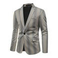 thumbnail image 5 of Cloudstyle Men's Striped Notched Lapel Single-Breasted Blazer, 1-Button Formal Jacket with Back Vent & Functional Pockets, 5 of 10