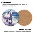 thumbnail image 3 of Bahomeck Drink Coasters Set Of 6 With Holder White Horse Is Running On The Beach With Waves Crashing Water Absorbent Ceramic Coasters Tabletop Protection,Suitable For Various Cup,Home Decor, 3 of 4