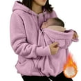 thumbnail image 5 of Baby Wearing Jacket Maternity Winter Clothes Maternity Coats for Women Baby Wearing Jacket Women Winter Warm Fleece Maternity Coats Full Zip 3 In 1 Babywearing Jackets Pregnancy Clothes, Pink-S, 5 of 6