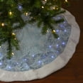 thumbnail image 2 of Northlight 48" LED Blue Iridescent Glittered Snowflakes Christmas Tree Skirt, 2 of 3