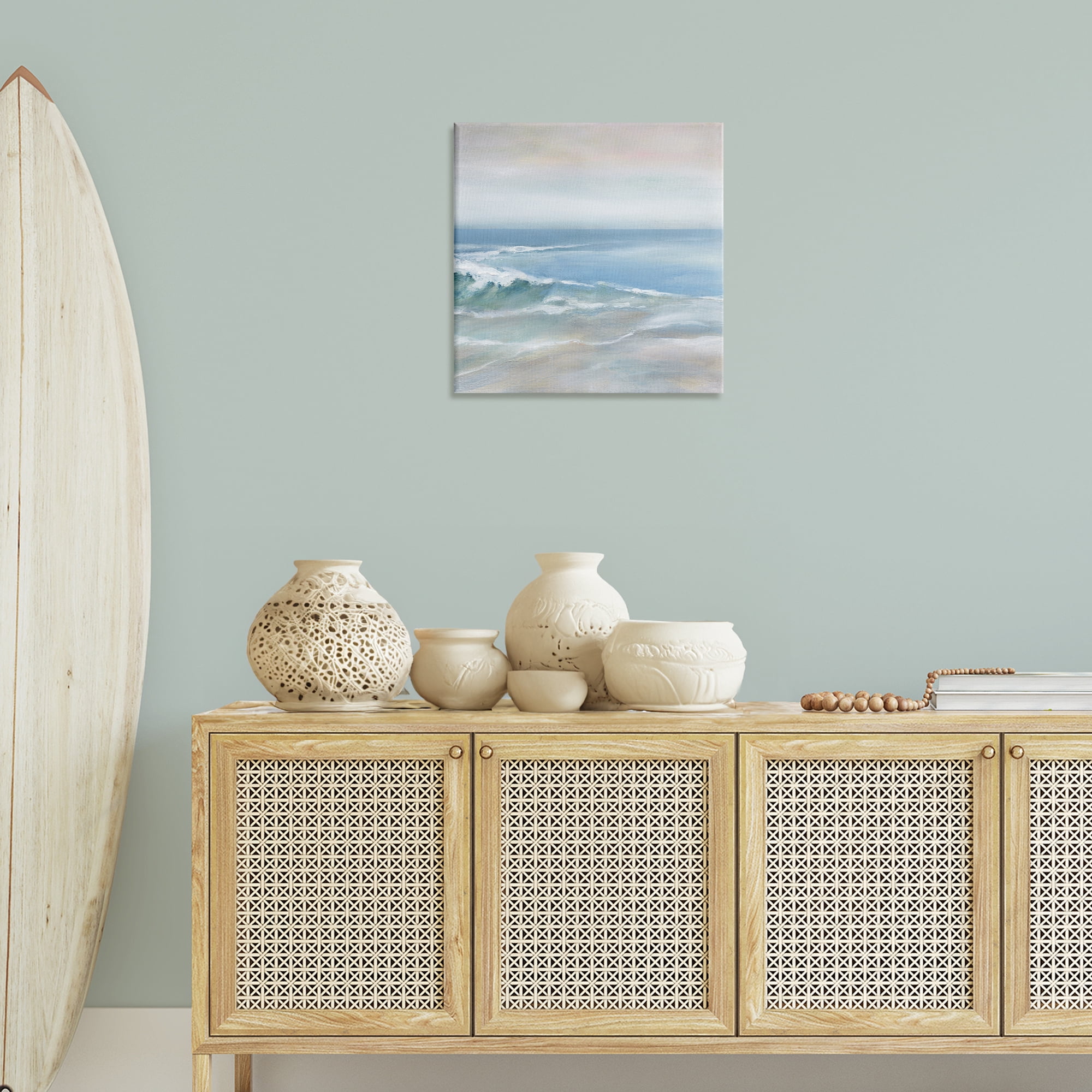 Stupell Industries Cresting Waves Near Shore Nautical & Beach Painting Wrapped Canvas Art Print Wall Art, 24 x 24