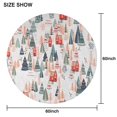 thumbnail image 6 of Christmas Tree and House Pattern Round Tablecloth 60"x60",Wrinkle Wipeable Table Cloth for Kitchen Dining Room Picnic Patio Party, 6 of 6