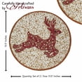 thumbnail image 3 of Be A Deer Bead Embroidered PlacematColor: Cream & RedSize: 13.5" RoundSet of 2, 3 of 10