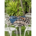thumbnail image 3 of Outdoor Tablecloths with Umbrella Hole & Zipper, Texas Star Vintage Round Tablecloth 54 Inch, Retro Country Brown Stars Checkered Waterproof Table Cloth, Patio/Pool/Picnic Table Covers, 3 of 8