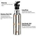 thumbnail image 3 of Yayeee 33oz Insulated Water Bottle Double Wall Stainless Steel with Flip Straw Lid, Black Abstract Stripes, 3 of 7