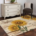 thumbnail image 3 of Vintage Sunflower Area Rugs 3'x5', Washable Small Throw Rugs for Living Room Bedroom, Flowers Botanical Wooden Retro Art Indoor Outdoor Rug Non-Slip Low Pile Carpet Runner Reversible Floor Mats, 3 of 8