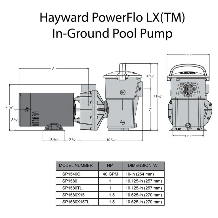 HAYWARD HP PowerFlo LX Aboveground Single Speed Pool Pump, 41 OFF