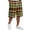 Yellow, variant on Delconic Men Neutral Tartan Plaid Quick Dry Knee Length Casual Shorts Elastic Drawstring Waist Side Pockets Loose Fit Short Pants For Summer Beach Gym Hiking Daily Black L