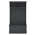 thumbnail image 5 of 64" Hall Tree with Storage, 4-in-1 Entryway Bench with Coat Rack and Top Shelf, Freestanding Wooden Hall Tree with Storage Shoe Bench for Entryway, Hallway, Black, 5 of 9