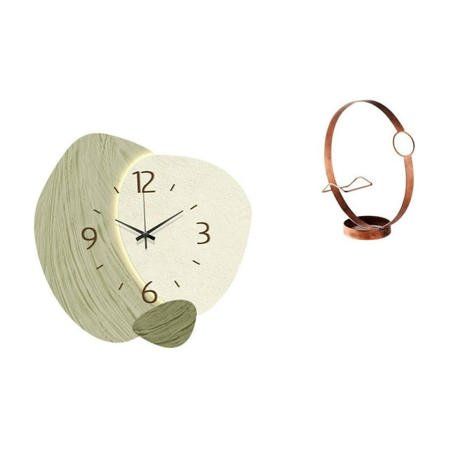Reloj de pared,Reloj de pared silencioso Reloj de pared nórdico Decoración del hogar,Relojes decorativos para pared,oficina,aula,hogar.,Portabotellas de vino,Soporte para botellas de
