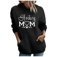 thumbnail image 2 of LEKDFST Graphic Hoodies for Women Hockey Mom Letter Print Hooded Sweatshirt Oversized Cozy Pockets Pullover Fall Tops Black XXL, 2 of 4