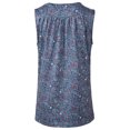 thumbnail image 4 of Innerwin Haut d'Été Col en V Débardeurs pour Femmes Imprimé Floral Boho T-Shirts Bleu Foncé TG, 4 of 5