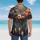 thumbnail image 4 of Fotbe Floral Dreamcatcher Elegance Camisa Hawaiana para Hombre Unisex – Camisa Casual de Verano con Botones de Manga Corta de Algodón y Lino,Small, 4 of 7