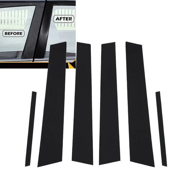 Door Pillar Moldings Covers for Honda Civic Sedan 2006-2011, Black PC Trim