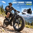 thumbnail image 4 of Pescroa Electric Bike for Adults, 750W Motor, 20"x4" Fat Tire, 28MPH Pedal-Assist Mode, E Mountain Bike, 48V/15AH , Tested to UL2849 Standard by SGS, 4 of 9