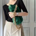 thumbnail image 3 of Trendy Ruched Underarm Bag, Thick Chain Shoulder Bag, Women's PU Leather Cloud Purse, 3 of 3