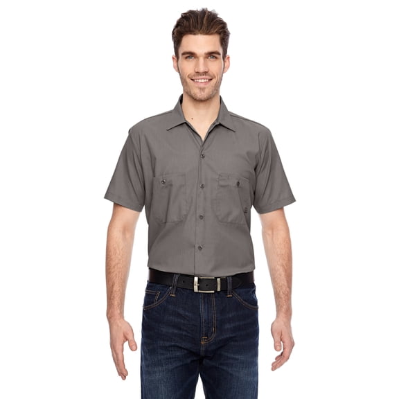 Dickies Men's Industrial Short Sleeve Work Shirt Graphite Grey S