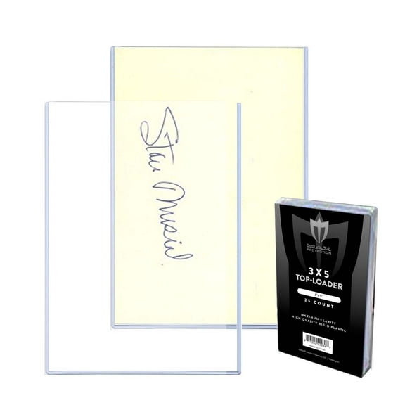 (25) 3x5 MAX Pro Card Photo Hard Rigid Ultra Clear Toploader Holder - 25ct