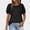 Black, variant on VOUZZA Women Tshirt Crewneck Patchwork Lace Short Sleeve Knit Tee Blouse Boho Tops for Women Elegant Summer Comfort Pullover