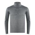thumbnail image 2 of Kaerm Mens Mock Neck Undershirt Casual Slim Fit Long Sleeve Thermal Underwear Pullover Shirts Dark Gray XXL, 2 of 6