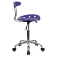 thumbnail image 3 of Vibrant Violet and Chrome Swivel Task Chair with Tractor Seat, 3 of 9