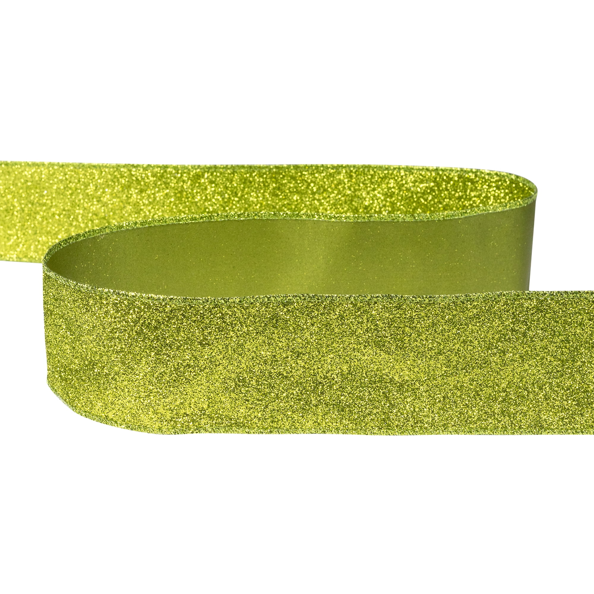 Northlight Club Pack of 12 Lime Green Solid Shimmering Wired Christmas Craft Ribbons - 2.5" x 120