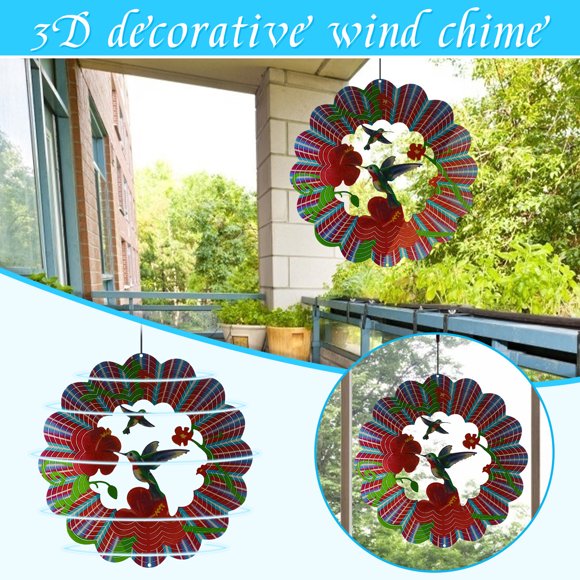 PEONAVET Wind Direction Trimmer Rotating Wind Chimes Art Garden Decoration Stainless Steel Metal Sculpture