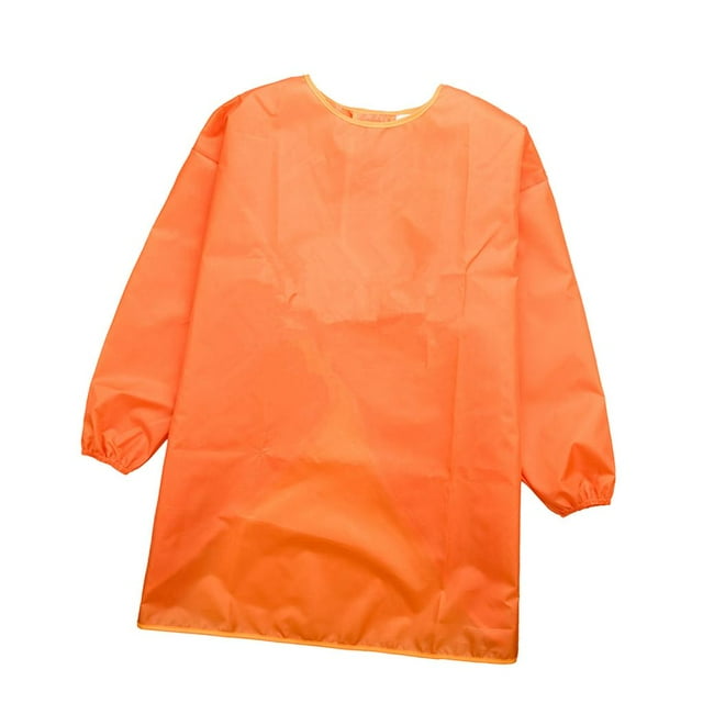 DOLITY Kids Smock Painting Drawing Bib Waterproof Long Sleeve Apron Orange_S 90-150cm