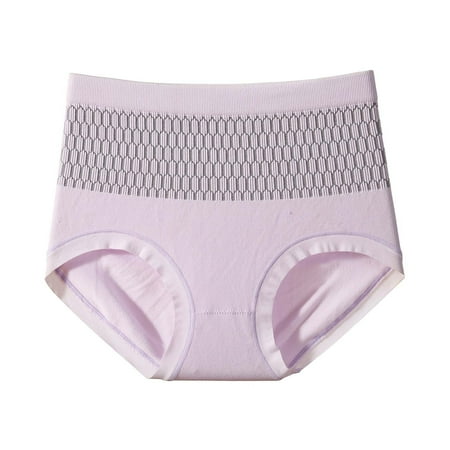 Kmdttou Panties for Women Pack Cotton Sexy Lace High Cut Panties Comfort Bikini Panty Stretch Underpants Breathable Ladies Briefs (Available in Plus Size) Purple-S