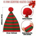 thumbnail image 5 of Opvise Winter Santa Hat Knitted Striped Print Color Matching Plush Ball High Elasticity Anti slip Unisex Fashion Ear Cold Resistant Christmas Cap Beanie Adult Green, 5 of 7