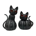 thumbnail image 6 of Halloween LED Pumpkin Cat Decorations, 6.7" Black Resin Table and Porch Decor, Tall and Short Collectible Figurines with Spooky Light Up Eyes, Halloween Gift Ideas,B, 6 of 6