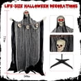 thumbnail image 4 of Decoración exterior de Halloween con diseño de esqueleto de 71 pulgadas con luz LED, 4 of 7
