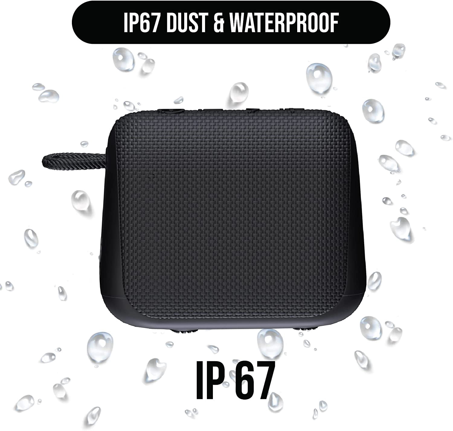 Raycon Everyday Portable Speaker - Microphone, Bluetooth, 5-Watt, IP67 Dustproof Waterproof (Carbon Black)