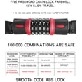 thumbnail image 2 of Red (60cm) Anti-theft Combination Bike Lock Resettable Bike Password Lock Bike Chain Lock Bicycle Accessories - Bike Chain Padlock, 2 of 5