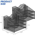 thumbnail image 6 of SHBOTO 2 Pack Mesh Desk File Organizer Letter Tray Holder, Desktop File Folder Holder with 3 Paper Trays and 2 Vertical Upright Section, Black, 6 of 6