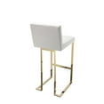 thumbnail image 6 of Pangea Home Dexter 30" Faux Leather & Polished Steel Bar Stool in White/Gold, 6 of 8