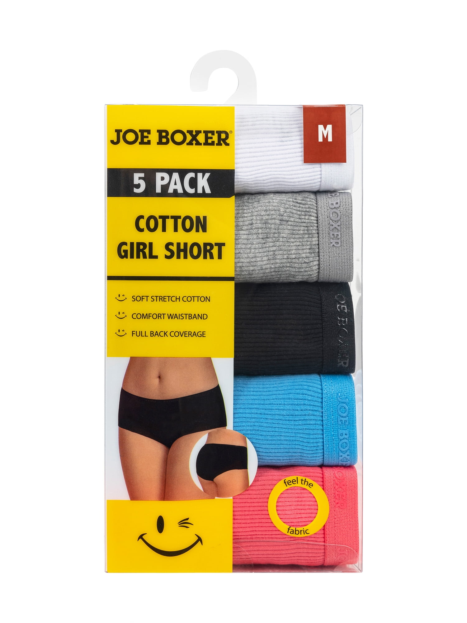 Joe Boxer Women's 5-pack Ribbed Girl Short