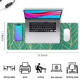 thumbnail image 5 of Make Your Office Work Enjoyable with XL Extended Mouse Pad - Teal Tropical Leaves Design, Waterproof, Stitched Edge, Non-slip, Ideal for Gaming, Keyboard, Laptop - 31.5 x 11.8 Inch, 5 of 7