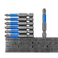 thumbnail image 3 of Allume 6Pcs Impact Tough Power Bits, Non-slip Screwdriver Bit Set 50mm PH1/PH2/PH3/PZ1/PZ2/PZ3 Silver, 3 of 10