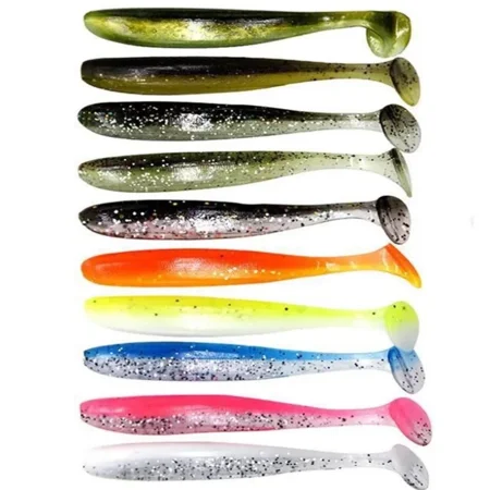 10pcs/Lot Fishing Lure 55mm 63mm 70mm T Tail Worm Soft Bait Jigging Wobblers Tackle Bass Pike Artificial Silicone Swimbait 11 55mm