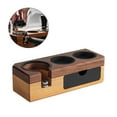 thumbnail image 1 of Espresso Tamping Station Wooden Espresso Tamper Holder 3 Holes for 51mm to 58mm Universal Portafilters Tampers Levelers Coffee Espresso Machine Accessories Coffee Station Organizer for Countertop, 1 of 9