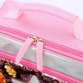 thumbnail image 3 of Pompotops Portable Leakproof Outdoor Picnic Sequin Insulation Bag Aluminum Film Insulation Bag Lunch Bag, Pink, 3 of 5