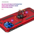 thumbnail image 6 of Compatible with Moto One 5G Case, Motorola One 5G UW Case, with Tempered Glass Screen Protectors, Military-Grade Metal Ring Kickstand 16ft Drop Tested Shockproof Cover Case,Red, 6 of 14