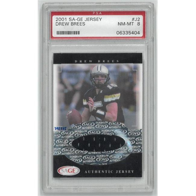 Athlon Sports CTBL-023378 Drew Brees Purdue Boilermakers 2001 Sage Game  Used Jersey Trading Rookie Card RC, PSA Graded 8 Near Mint-Mint -  Limited Edition 79 of 175 