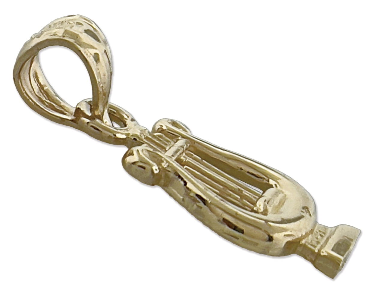 14K Gold Lyre Harp Charm